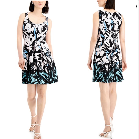 Nine West Dresses & Skirts - Nine West printed fit & flare Dres New